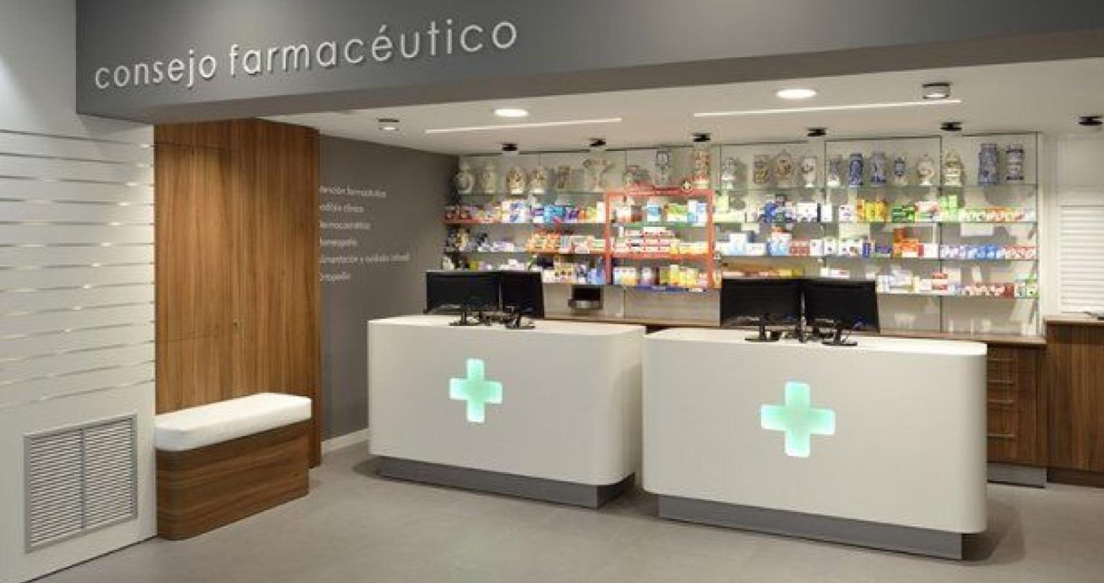 Pharmacy store front counter